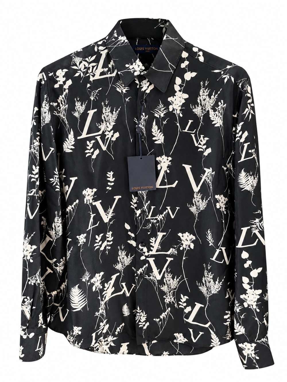 Louis Vuitton Black & Ivory Monogram Floral Shirt Jacket